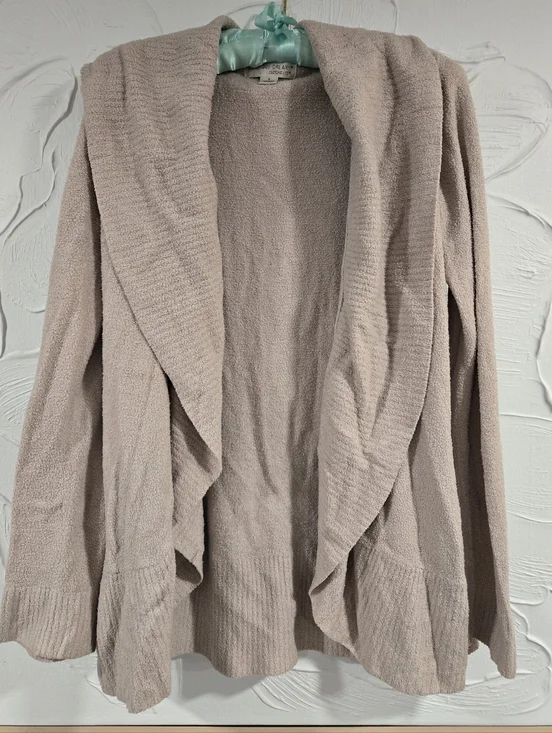 Barefoot Dreams• Cozychic Lite Lounge Open-Front Cardigan - Light Mauve. Sz S - Picture 4 of 12
